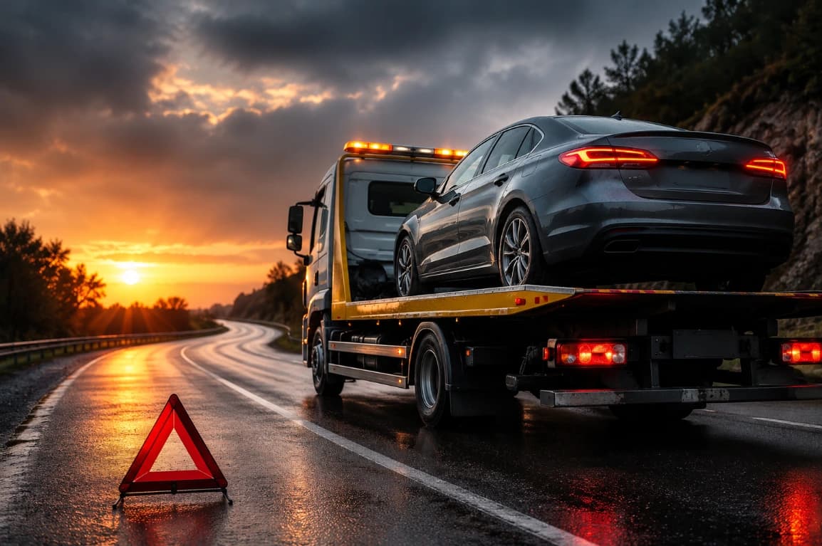 Recovery Dubai 24 vehicle transporter on the road